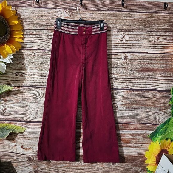Vintage Bell bottoms  women's  size / go by measurements maroon pre-owned - Picture 1 of 5